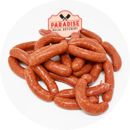 Halal SPICY LAMB SAUSAGE freshly cut in Auckland